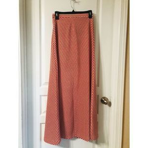 VTG FRANK LEE OF CALIFORNIA A LINE MAXI SKIRT FESTIVE CANDY CANE GLITTERY